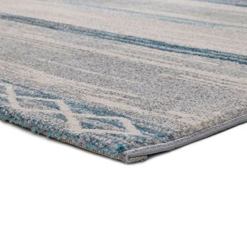 Alfombras 100% Polipropileno HEAT-SET FRISÈ Alfombra geométrica étnica gris azulada 60x120